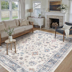 Washable Rugs Living Room Floral Vintage
