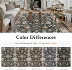 Washable Rugs Living Room Floral Vintage