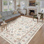 Washable Rugs Living Room Floral Vintage