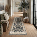 Washable Rugs Living Room Floral Vintage