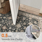 Washable Rugs Living Room Floral Vintage
