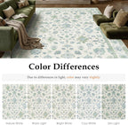 Washable Rugs Living Room Floral Vintage
