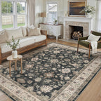 Washable Rugs Living Room Floral Vintage