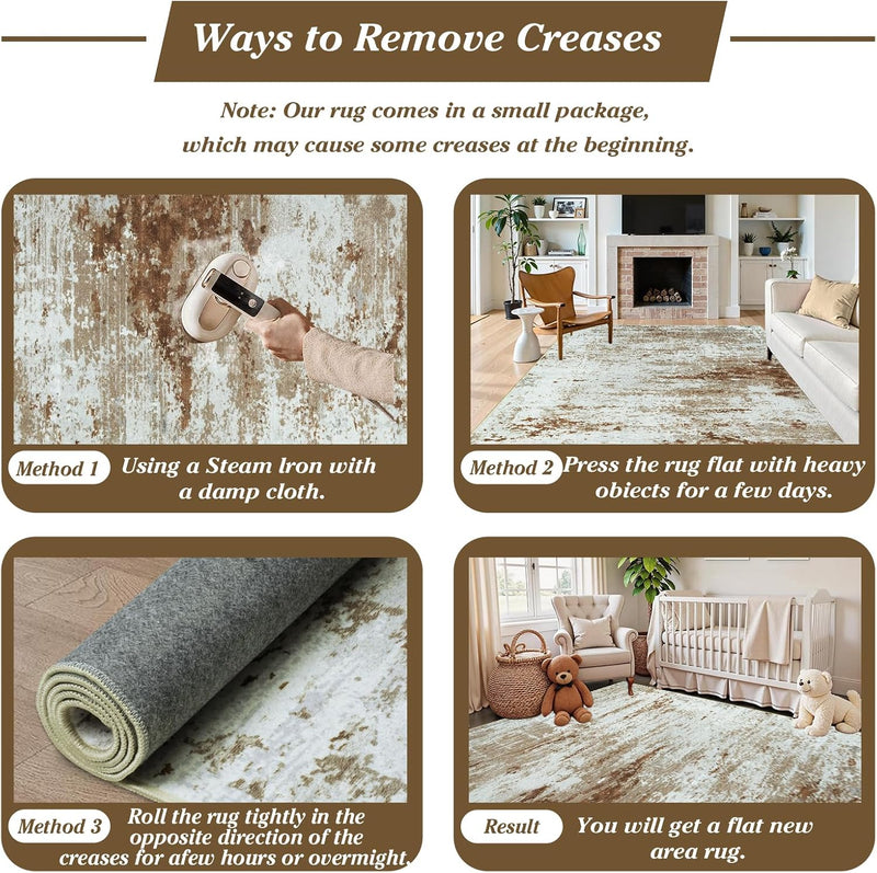 Washable Rugs Living Room Large Taupe Ultra
