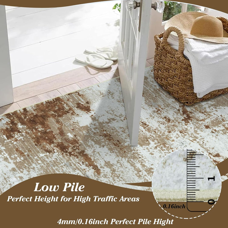 Washable Rugs Living Room Large Taupe Ultra