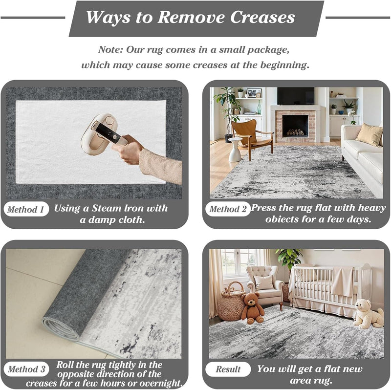 Washable Rugs Living Room Large Ultra Thin