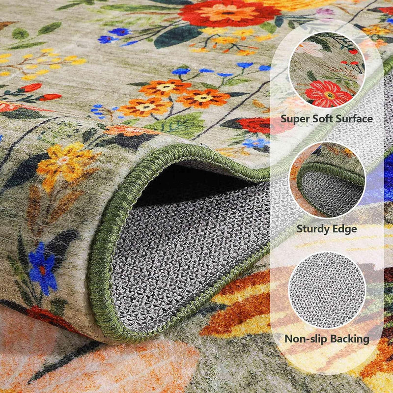 Washable Rugs Living Room Non Slip Floor