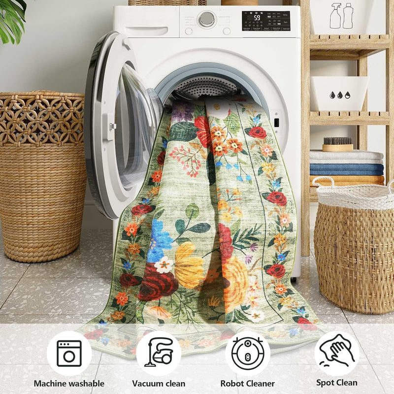 Washable Rugs Living Room Non Slip Floor