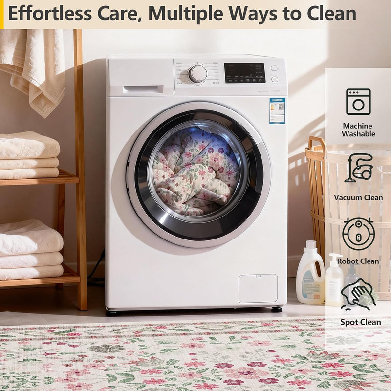 Washable Rugs Living Room Non Slip Floor