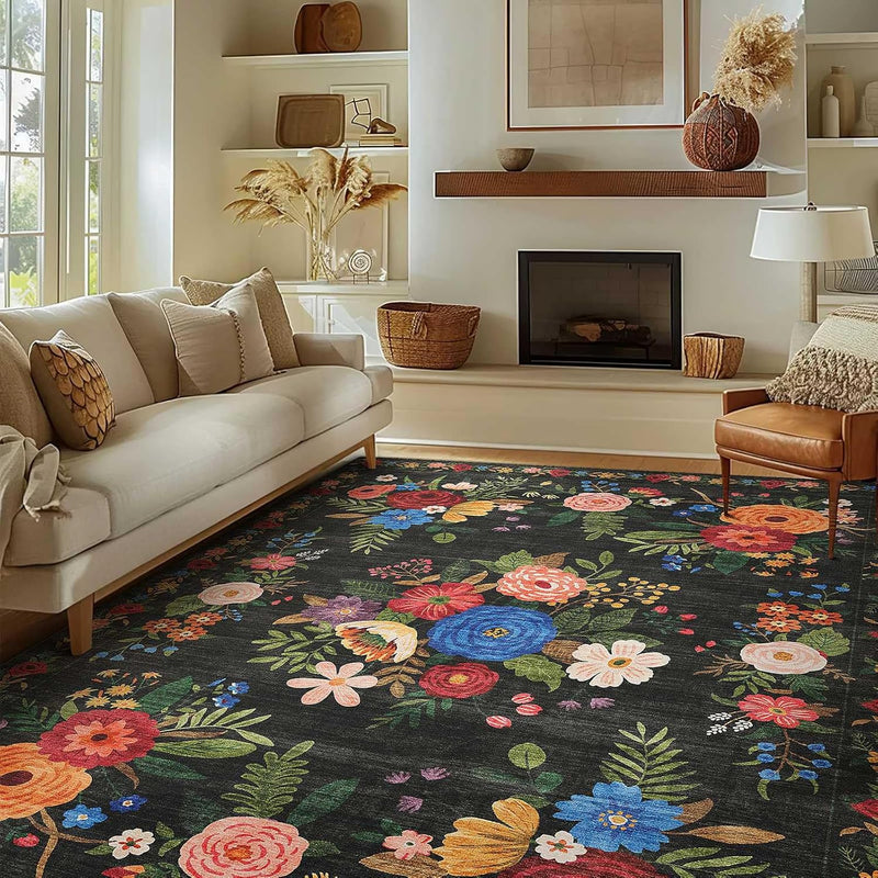 Washable Rugs Living Room Non Slip Floor