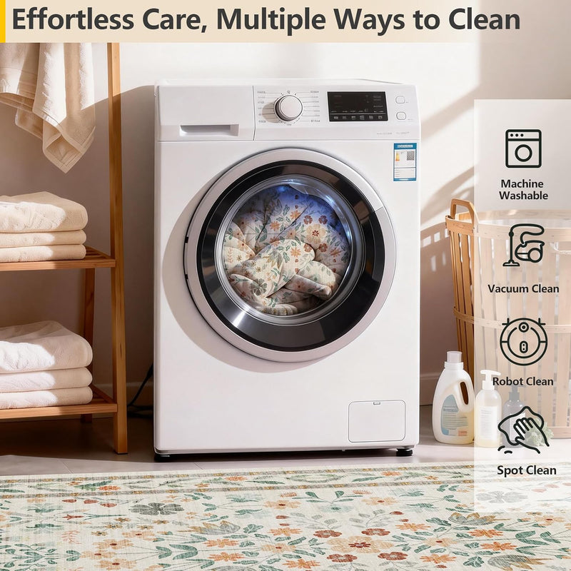 Washable Rugs Living Room Non Slip Floor