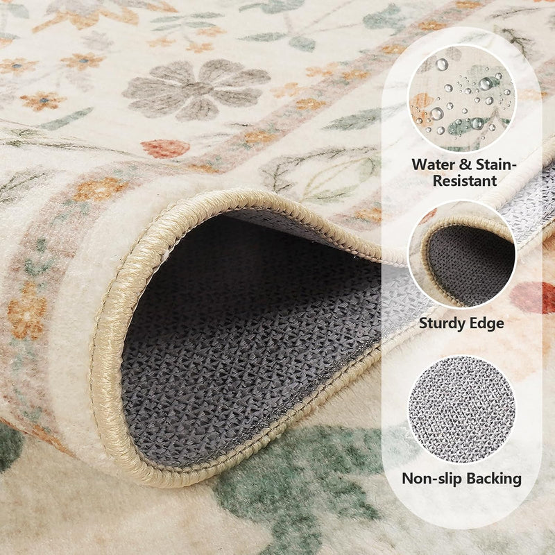 Washable Rugs Living Room Non Slip Floor