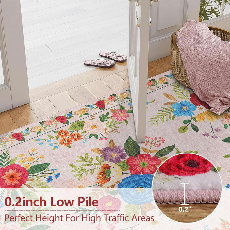 Washable Rugs Living Room Non Slip Floor