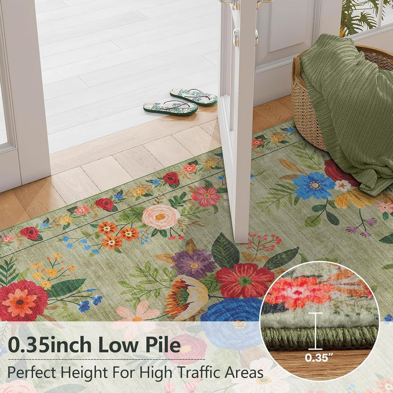 Washable Rugs Living Room Non Slip Floor