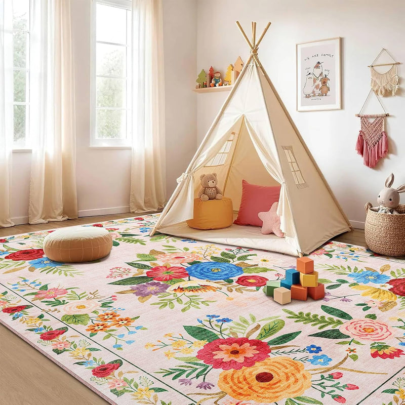 Washable Rugs Living Room Non Slip Floor