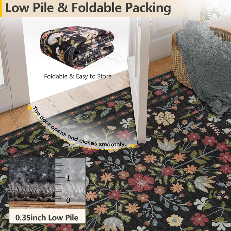 Washable Rugs Living Room Non Slip Floor