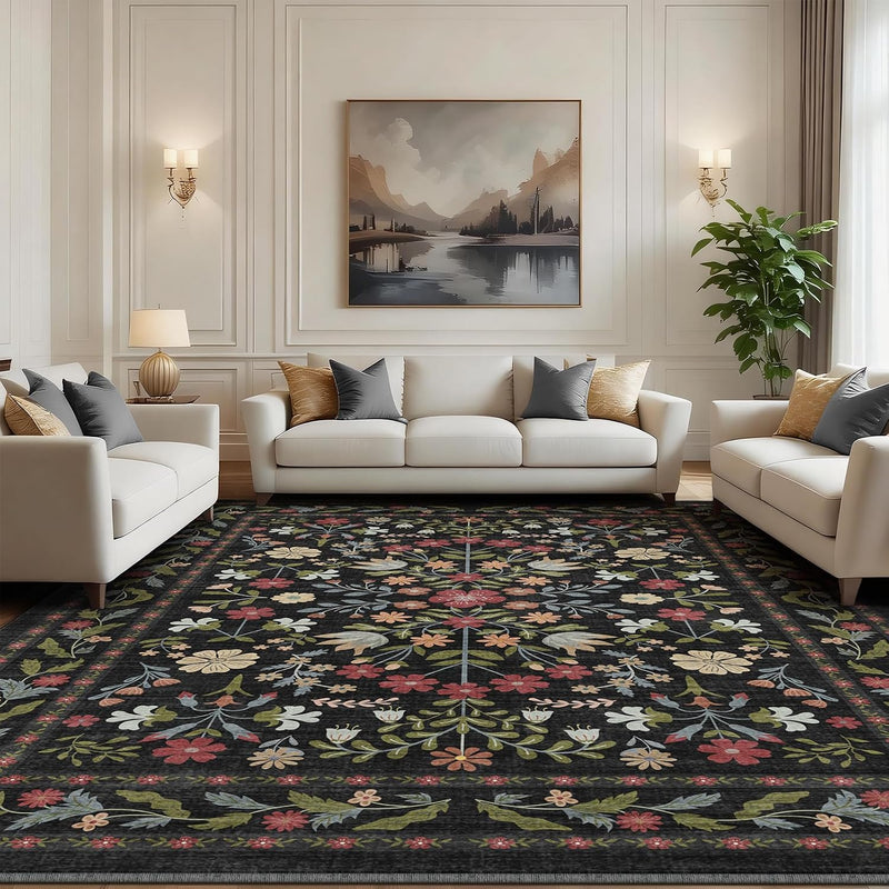 Washable Rugs Living Room Non Slip Floor