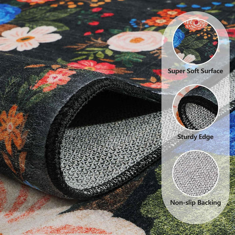 Washable Rugs Living Room Non Slip Floor