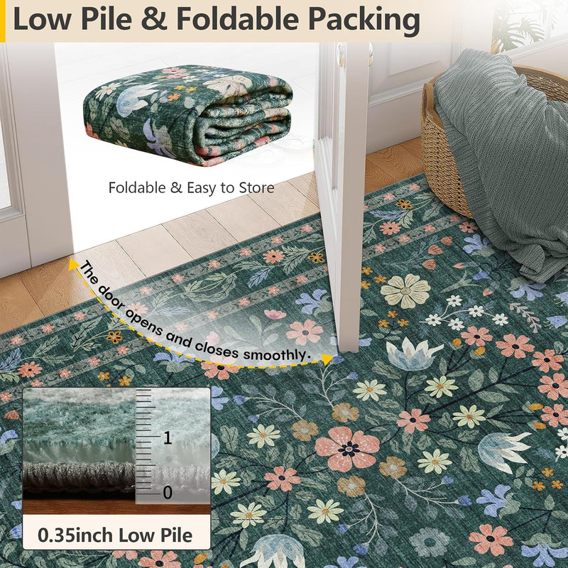 Washable Rugs Living Room Non Slip Floor