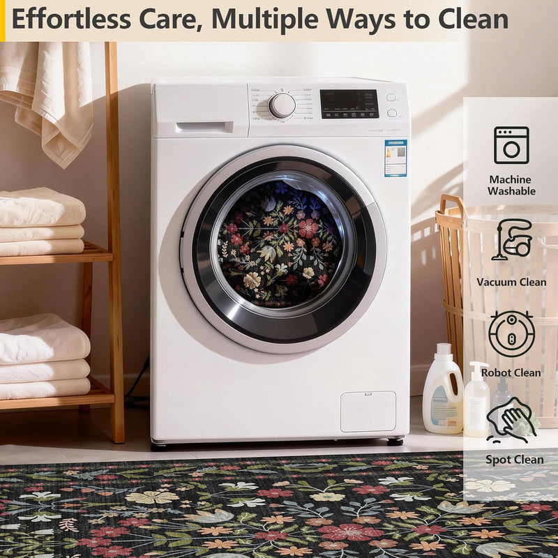 Washable Rugs Living Room Non Slip Floor