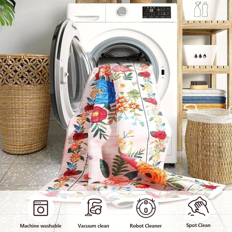 Washable Rugs Living Room Non Slip Floor