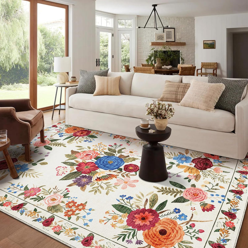Washable Rugs Living Room Non Slip Floor