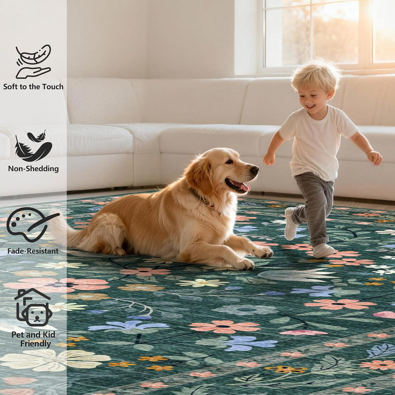 Washable Rugs Living Room Non Slip Floor