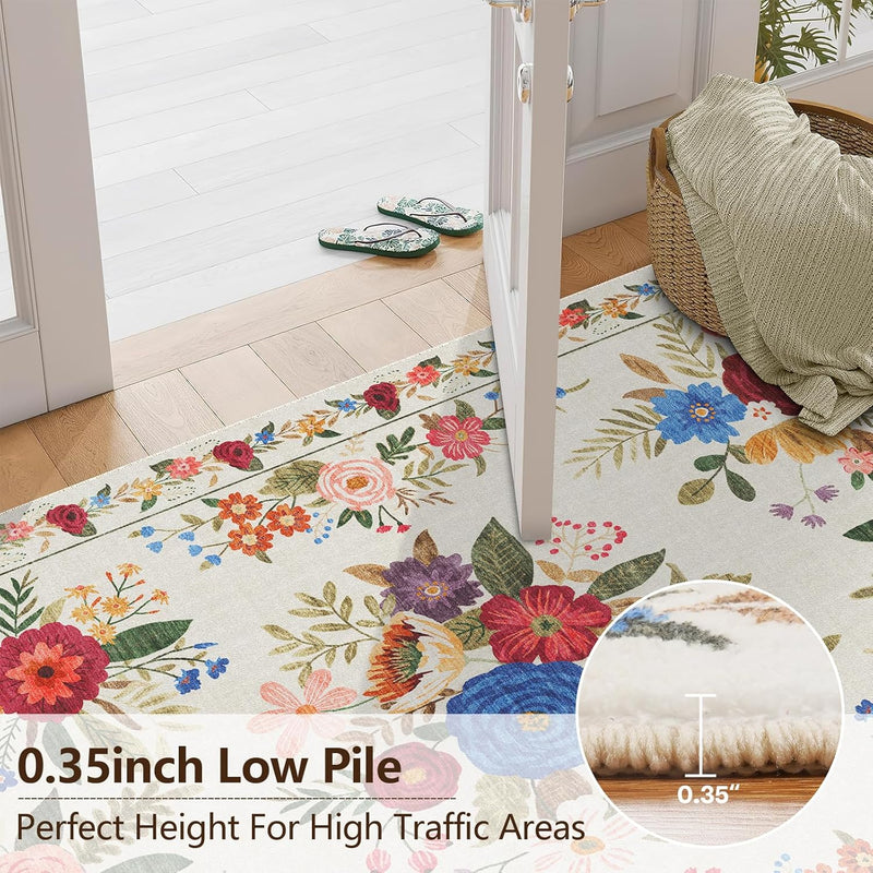 Washable Rugs Living Room Non Slip Floor