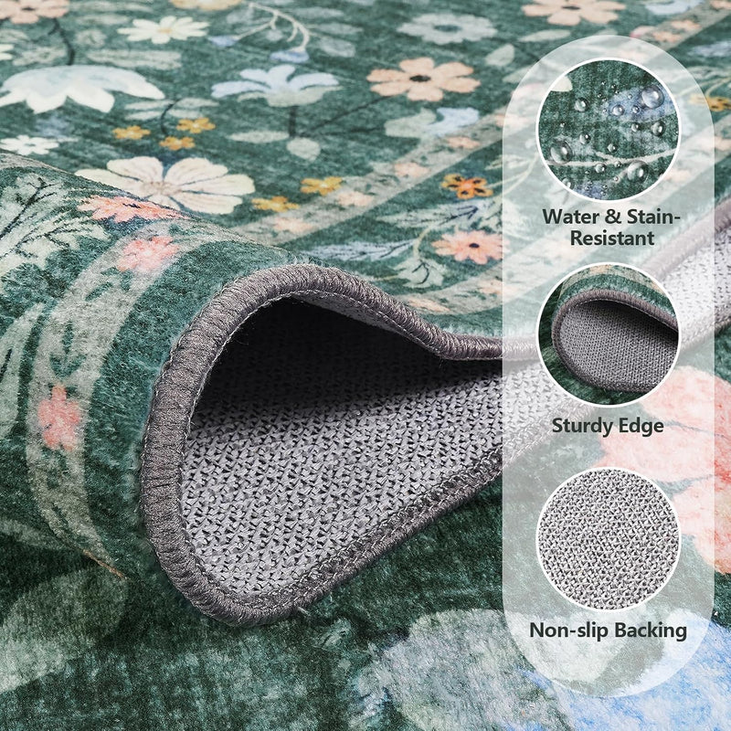 Washable Rugs Living Room Non Slip Floor