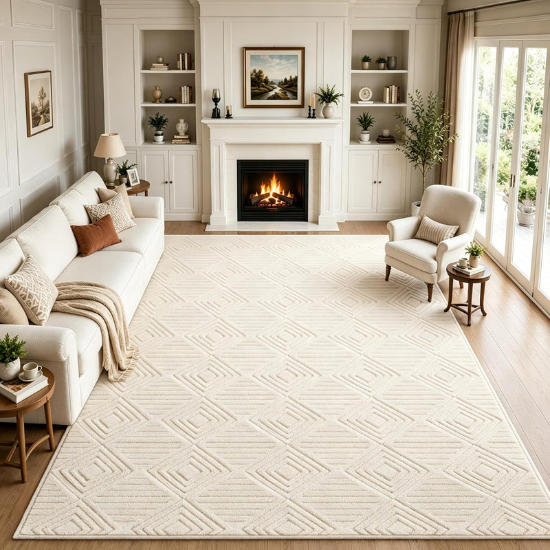 Washable Rugs Living Room Non-Slip Large Fluffy