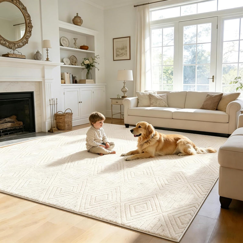Washable Rugs Living Room Non-Slip Large Fluffy