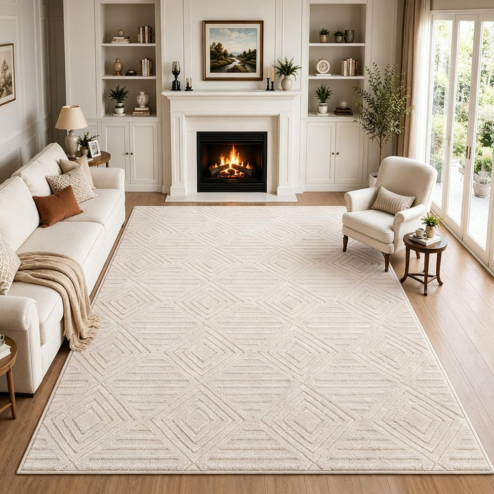 Washable Rugs Living Room Non-Slip Large Fluffy