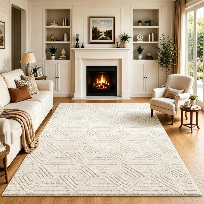 Washable Rugs Living Room Non-Slip Large Fluffy