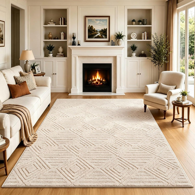 Washable Rugs Living Room Non-Slip Large Fluffy