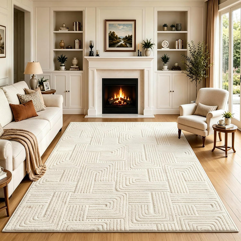 Washable Rugs Living Room Non-Slip Large Fluffy