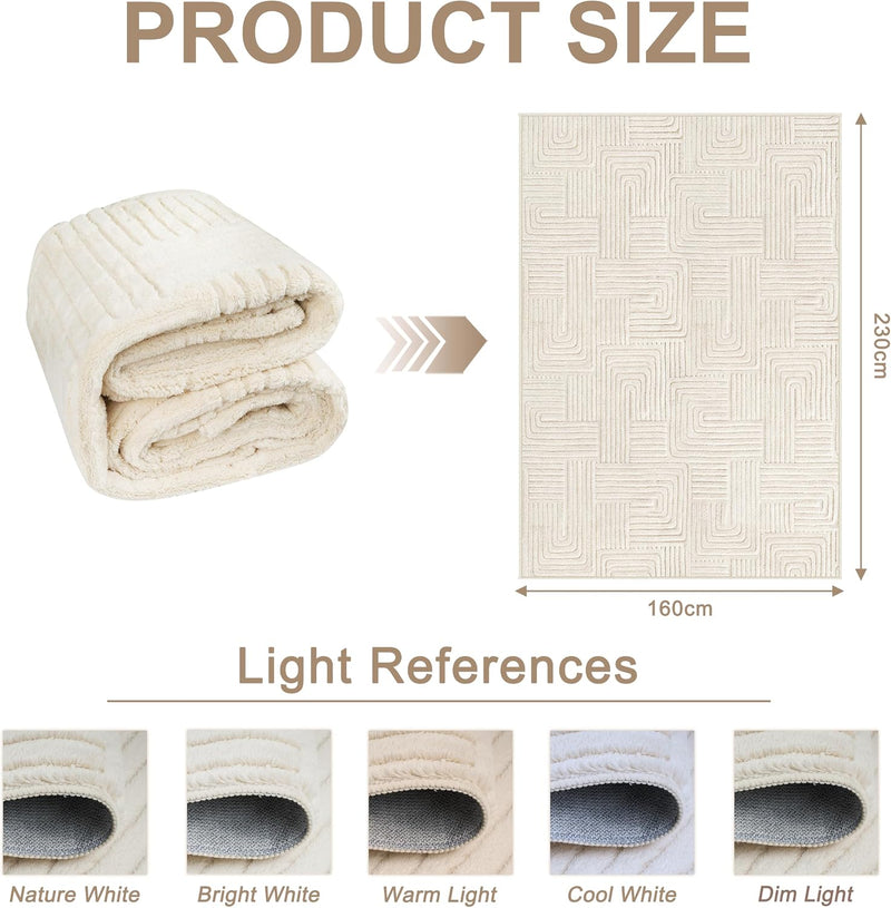 Washable Rugs Living Room Non-Slip Large Fluffy