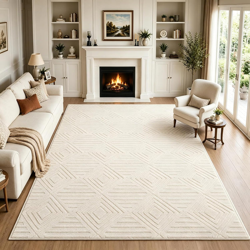 Washable Rugs Living Room Non-Slip Large Fluffy