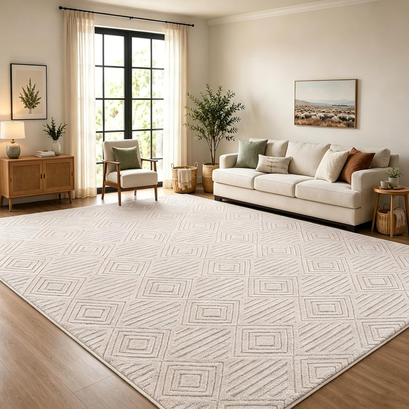 Washable Rugs Living Room Non-Slip Large Fluffy