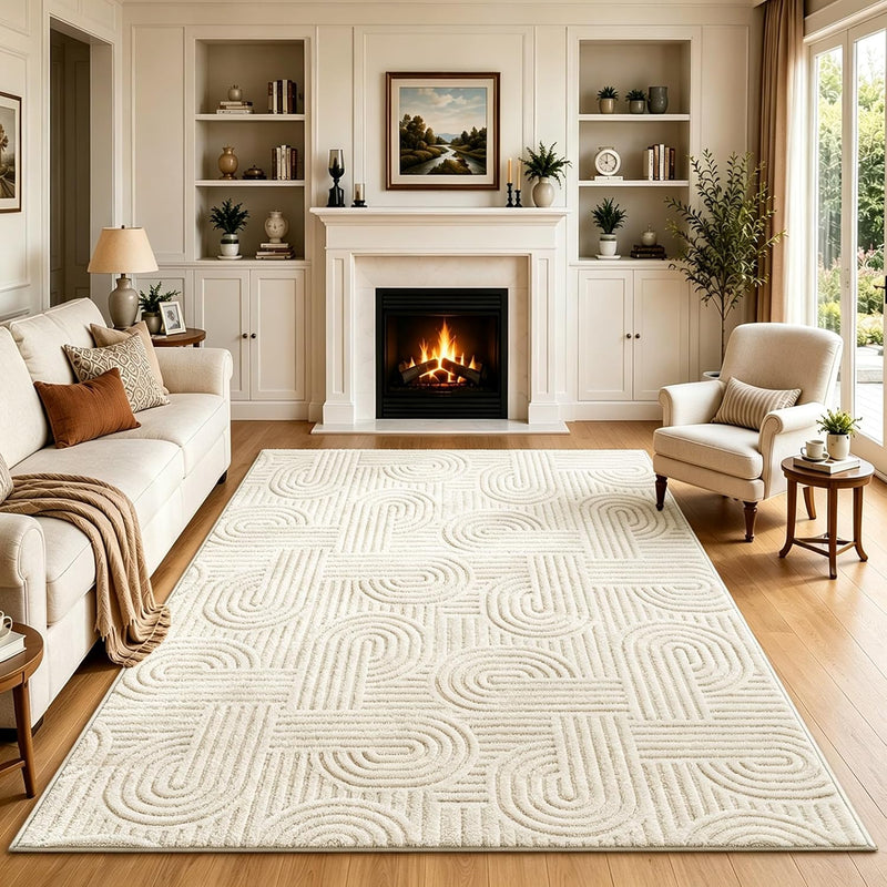 Washable Rugs Living Room Non-Slip Large Fluffy
