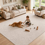 Washable Rugs Living Room Non-Slip Large Fluffy