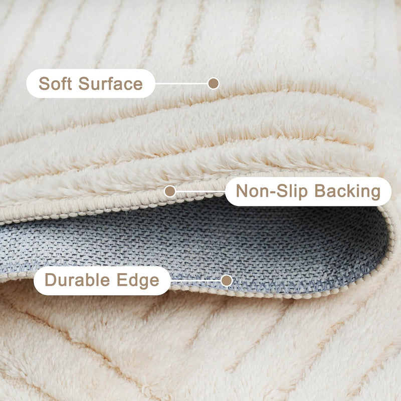 Washable Rugs Living Room Non-Slip Large Fluffy