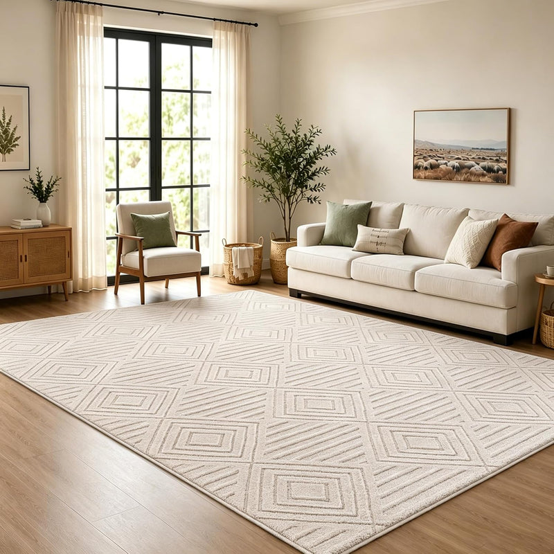 Washable Rugs Living Room Non-Slip Large Fluffy