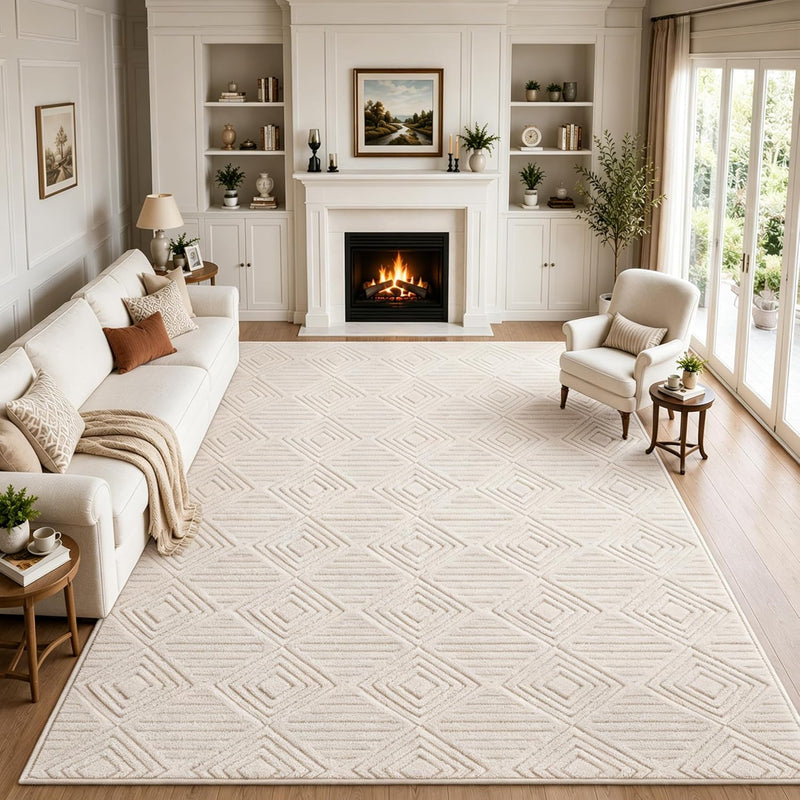 Washable Rugs Living Room Non-Slip Large Fluffy