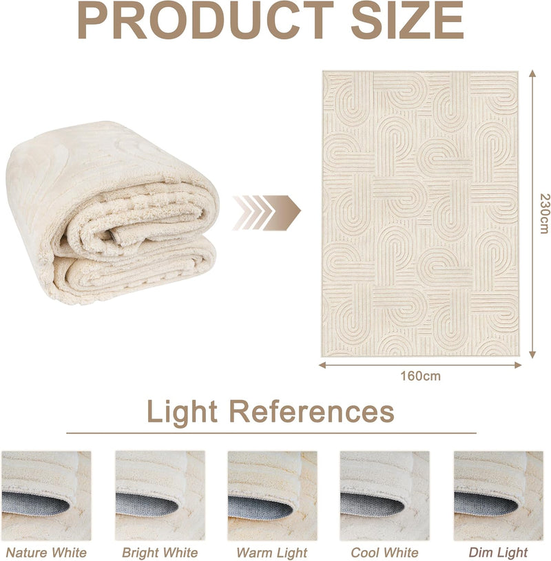 Washable Rugs Living Room Non-Slip Large Fluffy