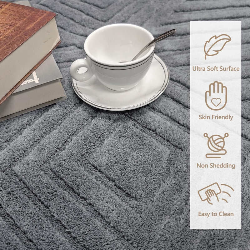Washable Rugs Living Room Non-Slip Large Fluffy
