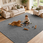 Washable Rugs Living Room Non-Slip Large Fluffy