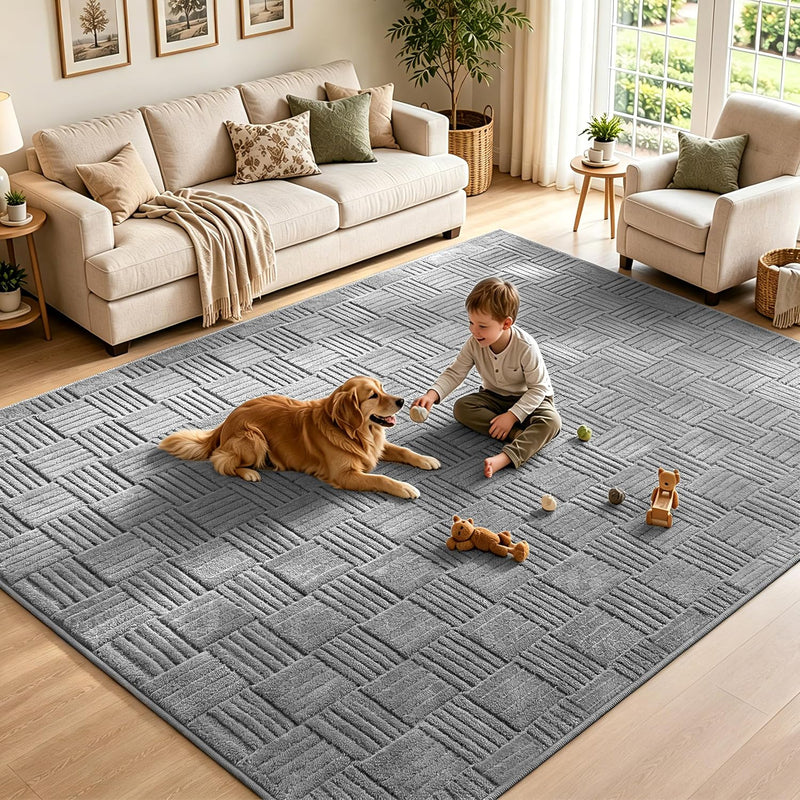 Washable Rugs Living Room Non-Slip Large Fluffy