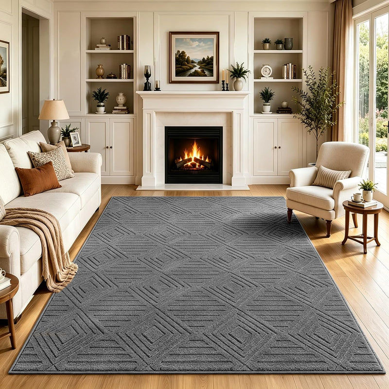 Washable Rugs Living Room Non-Slip Large Fluffy