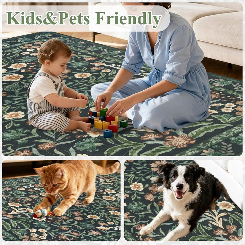 Washable Rugs Living Room Rug for Bedroom
