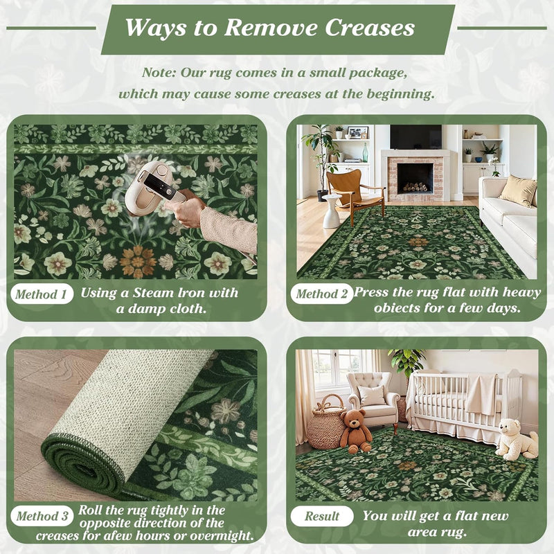 Washable Rugs Living Room Rug for Bedroom